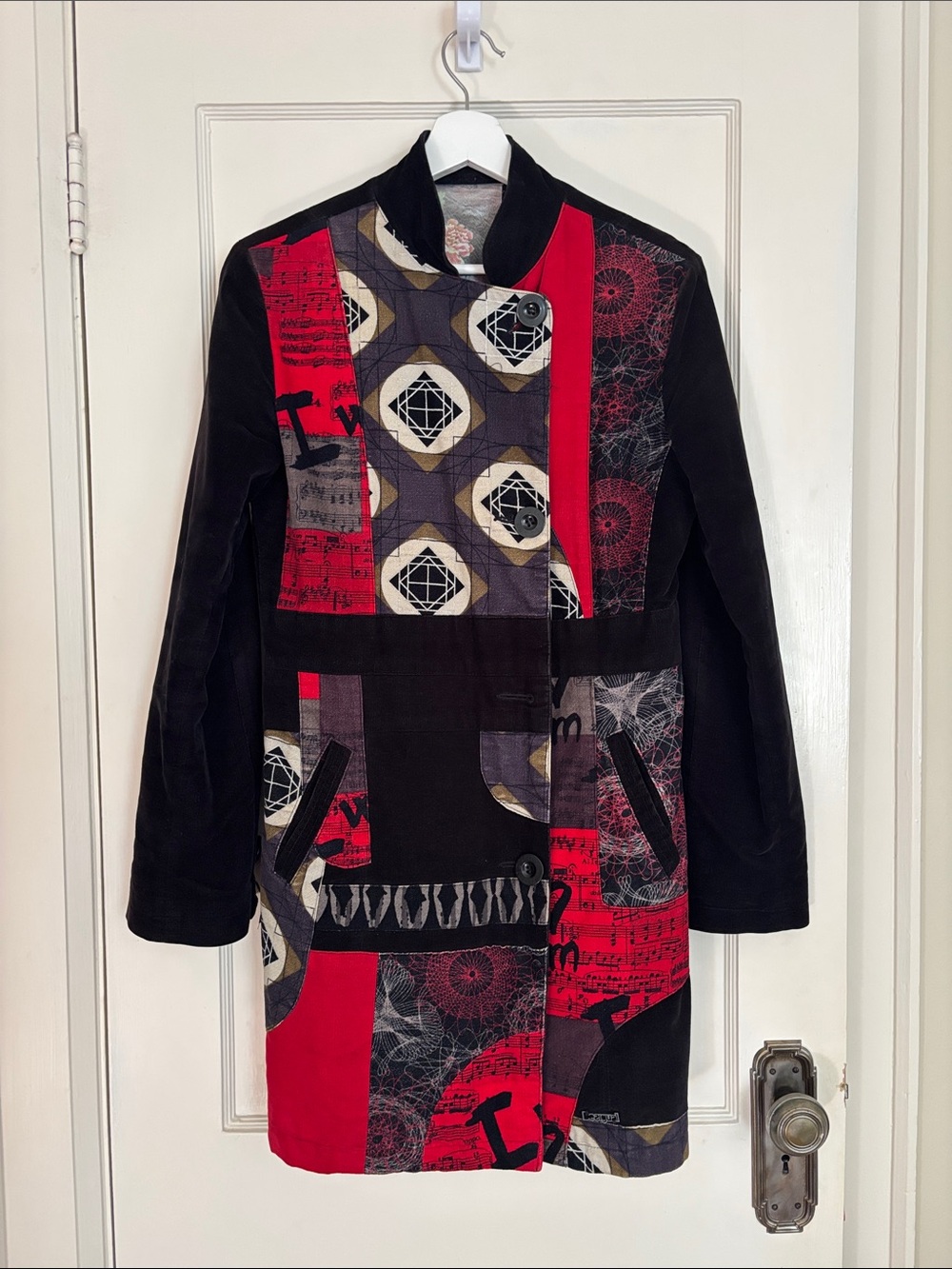 Desigual Black and Red Statement Coat